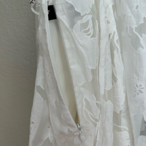 Feeling Like Forever White Jacquard Organza Lace-Up Midi Dress - Picture 8 of 9